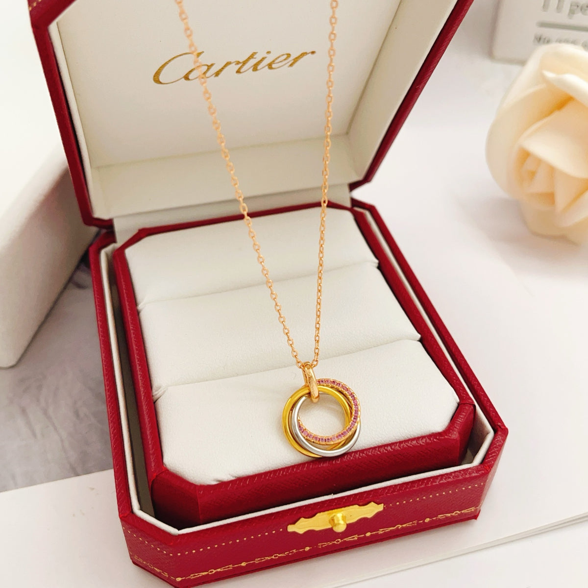 rose gold brass rose Necklace for women - product detail view