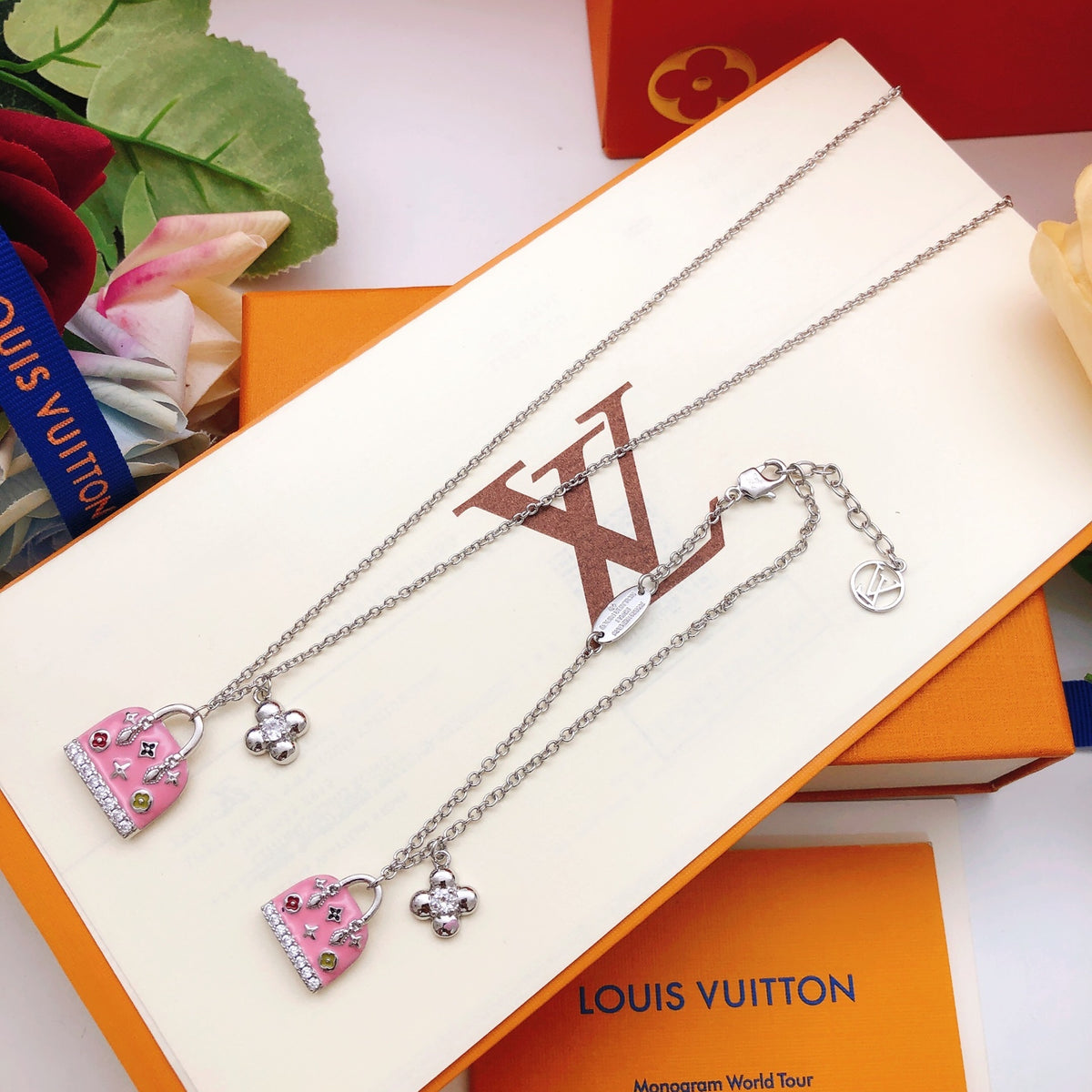 pink brass Bracelet for women - alternate angle view 6
