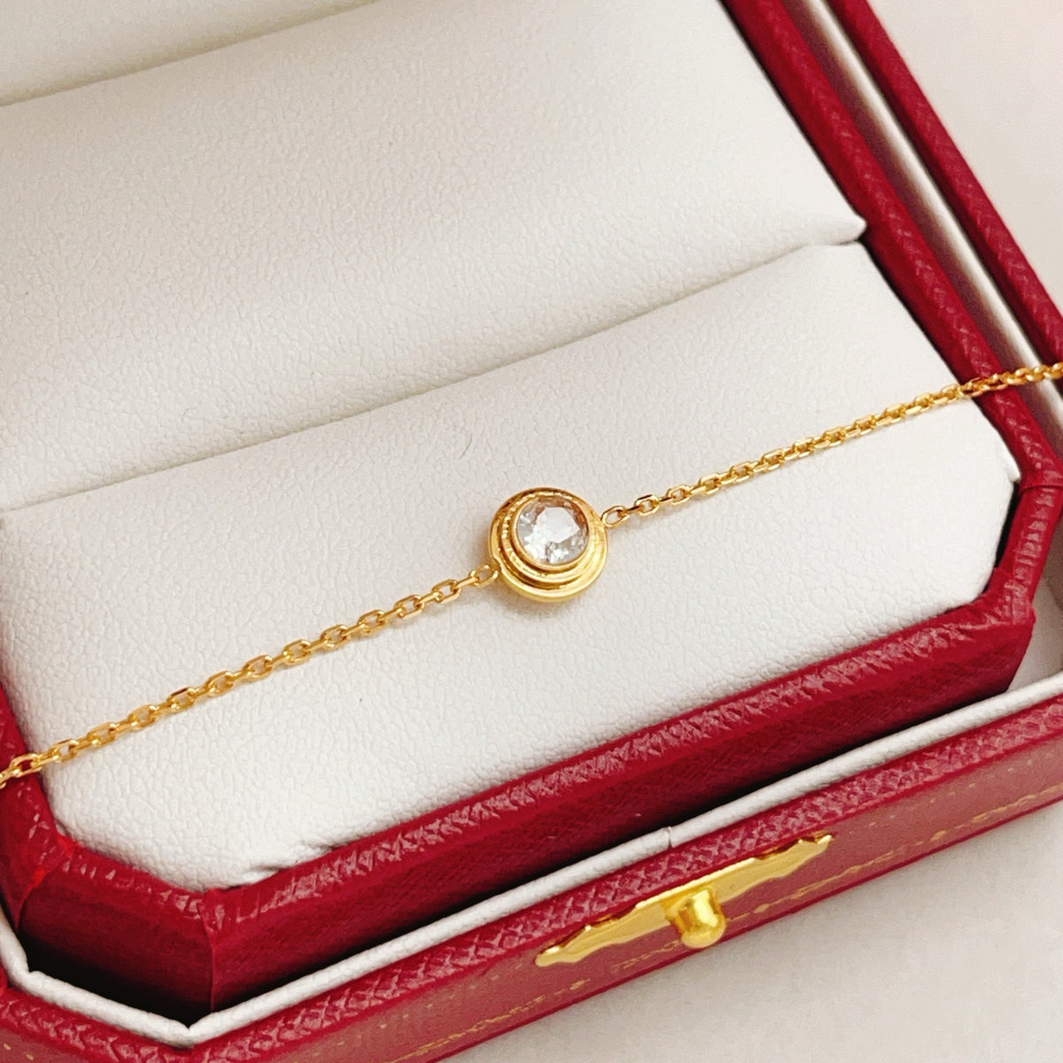 gold brass luxury Bracelet for women - alternate angle view 2