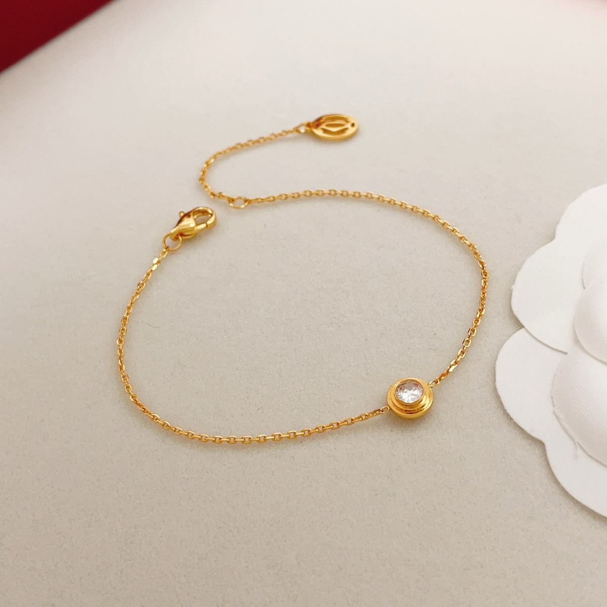 gold brass luxury Bracelet for women - alternate angle view 5