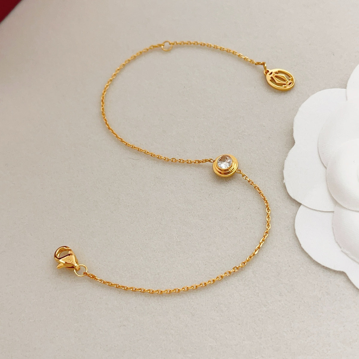 gold brass luxury Bracelet for women - alternate angle view 4
