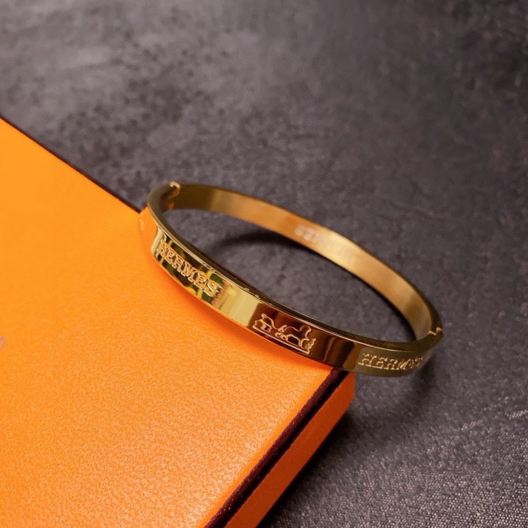 white letter Bangle for women - alternate angle view 4