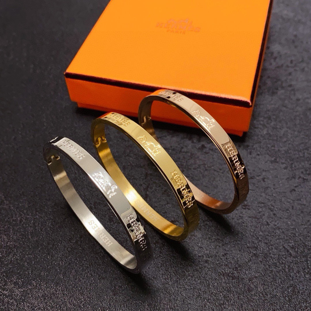 white letter Bangle for women - product detail view