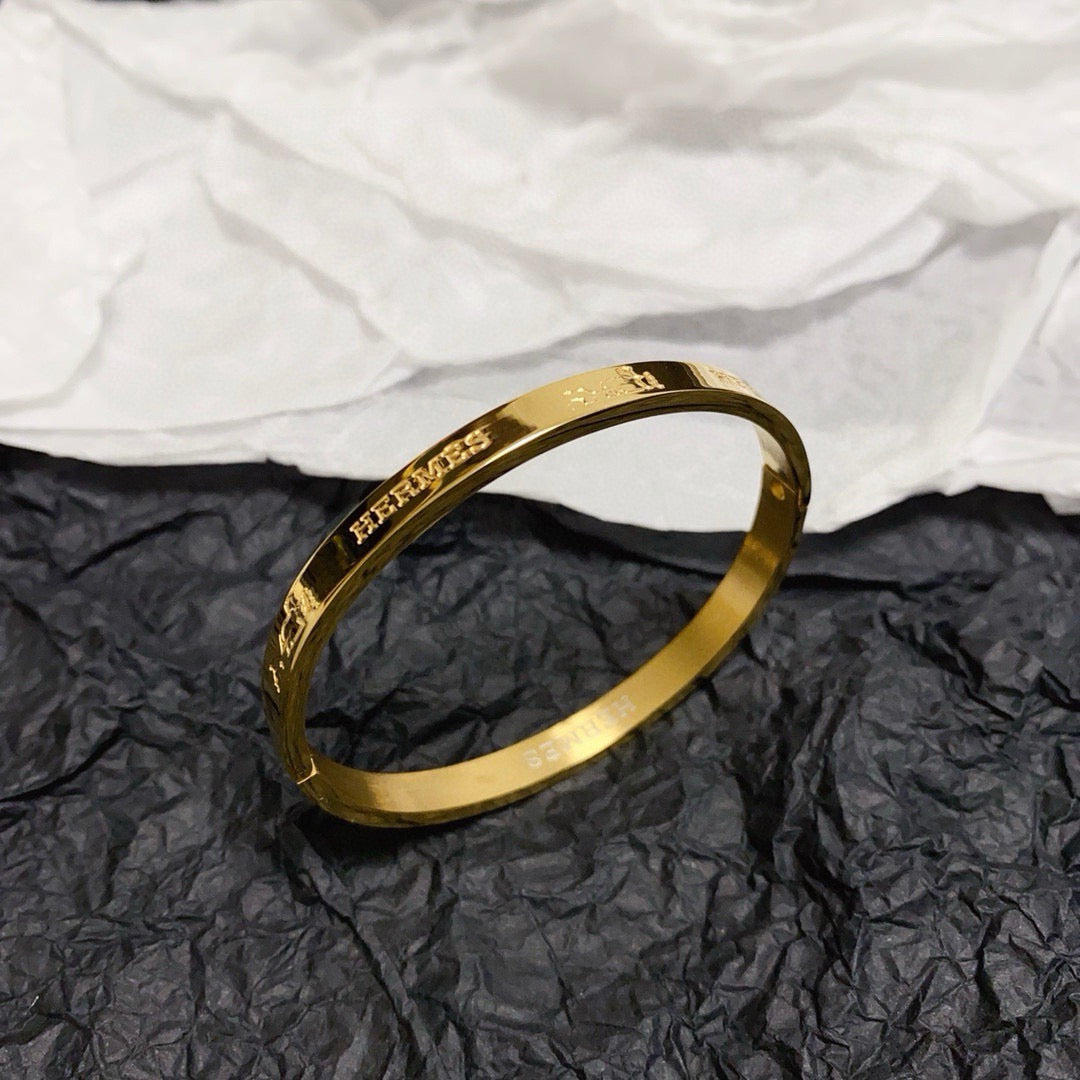 white letter Bangle for women - alternate angle view 8