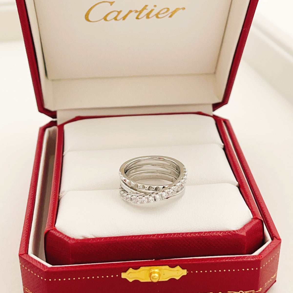 silver brass inlaid Ring for women - product detail view