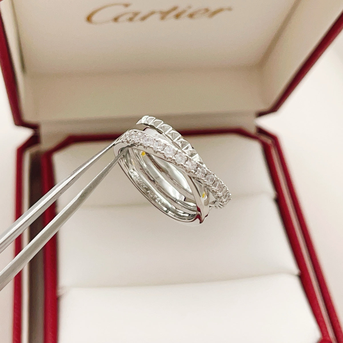 silver brass inlaid Ring for women - alternate angle view 5