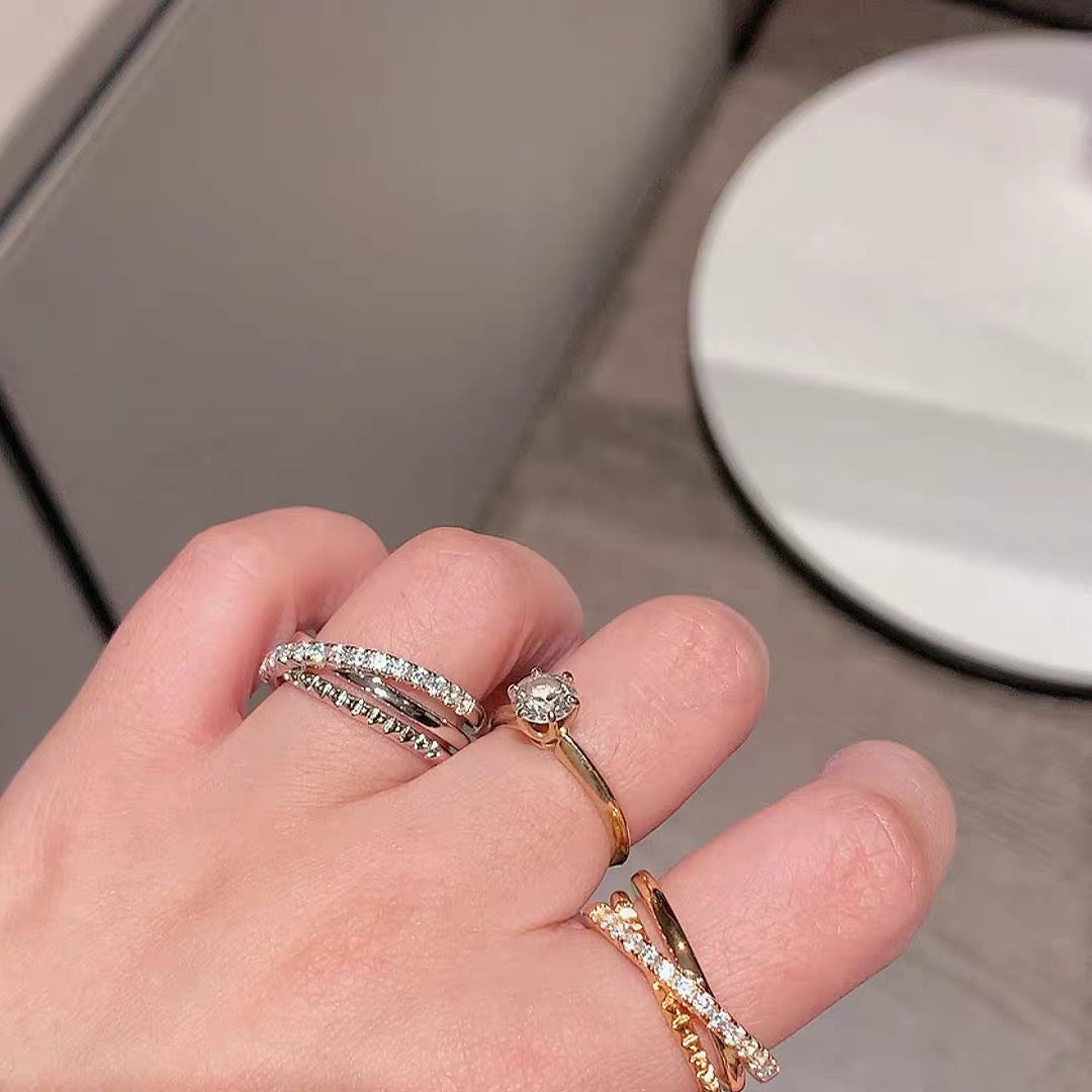 silver brass inlaid Ring for women - alternate angle view 12