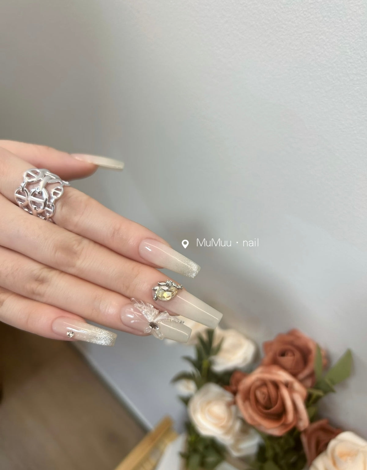 silver brass luxury Ring for women - alternate angle view 13