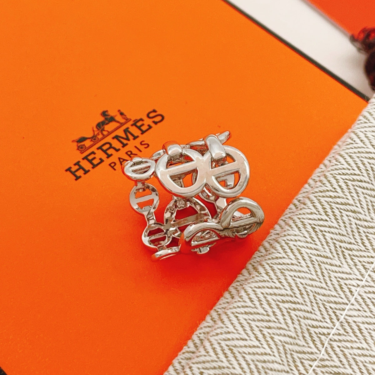 silver brass luxury Ring for women - alternate angle view 2