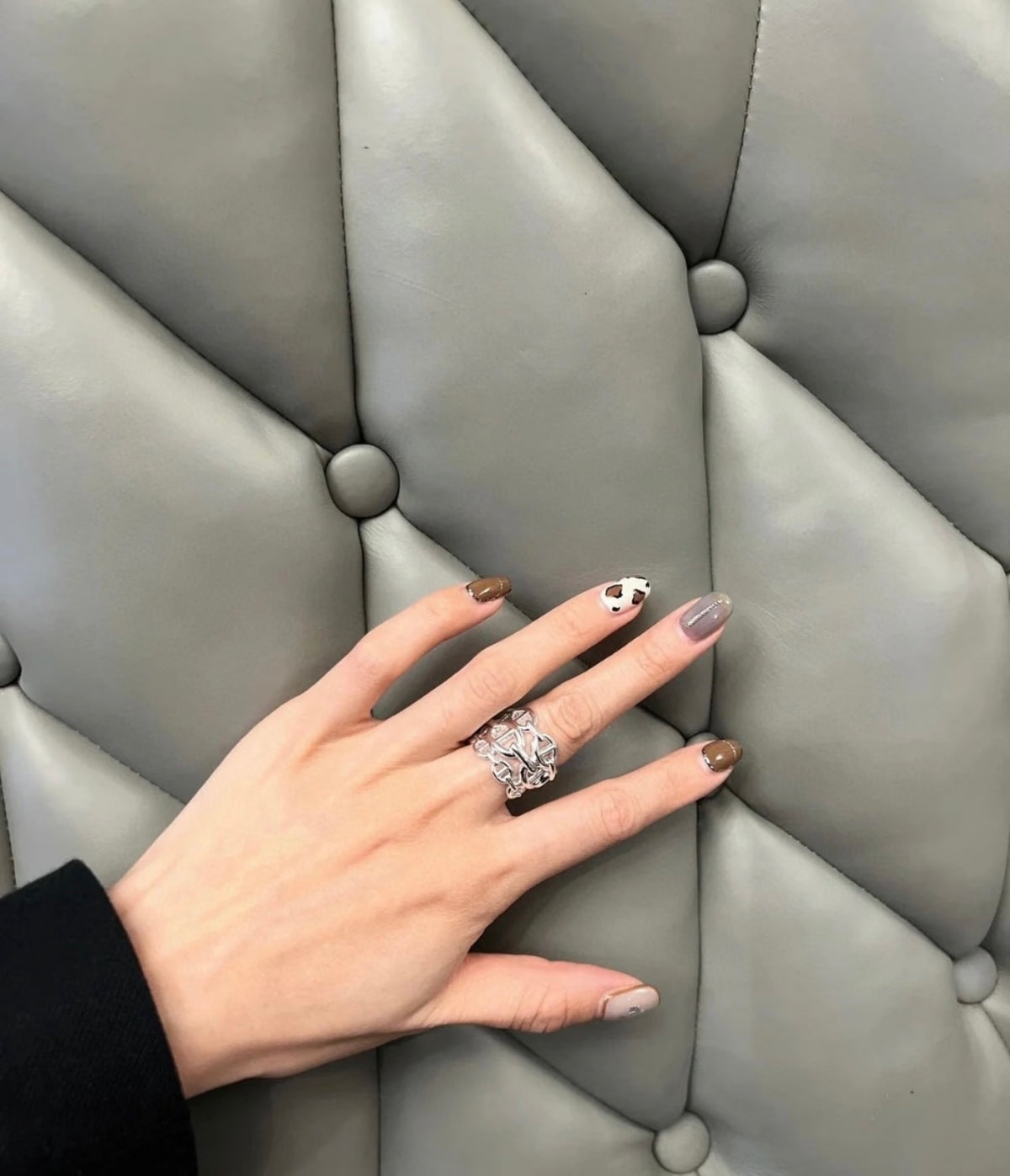 silver brass luxury Ring for women - alternate angle view 11
