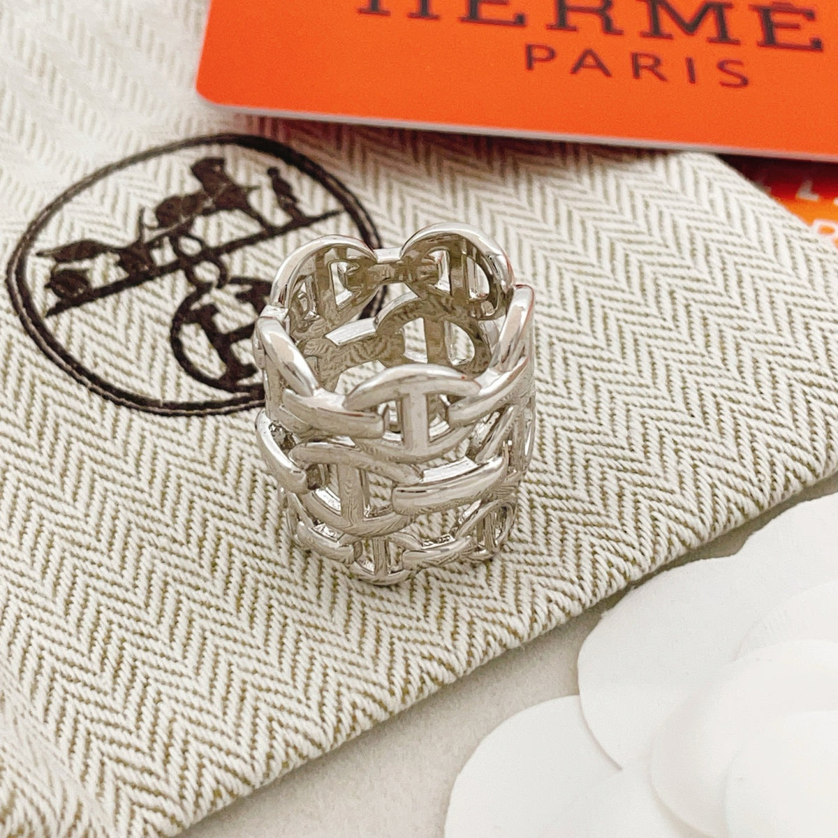 silver brass luxury Ring for women - alternate angle view 6