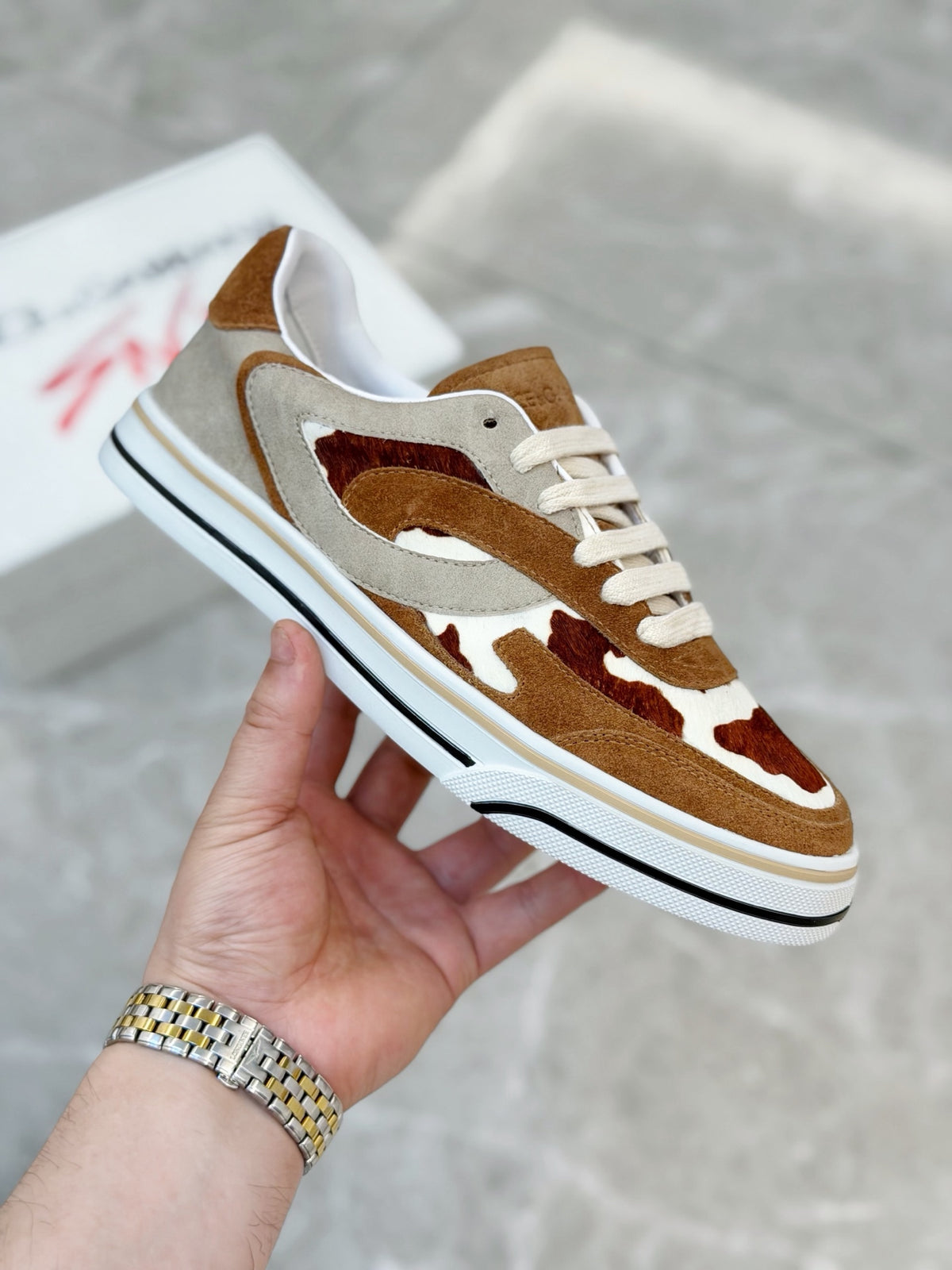 Dolce & Gabbana DG Men's Silk-Calfskin Spring Casual Sneakers
