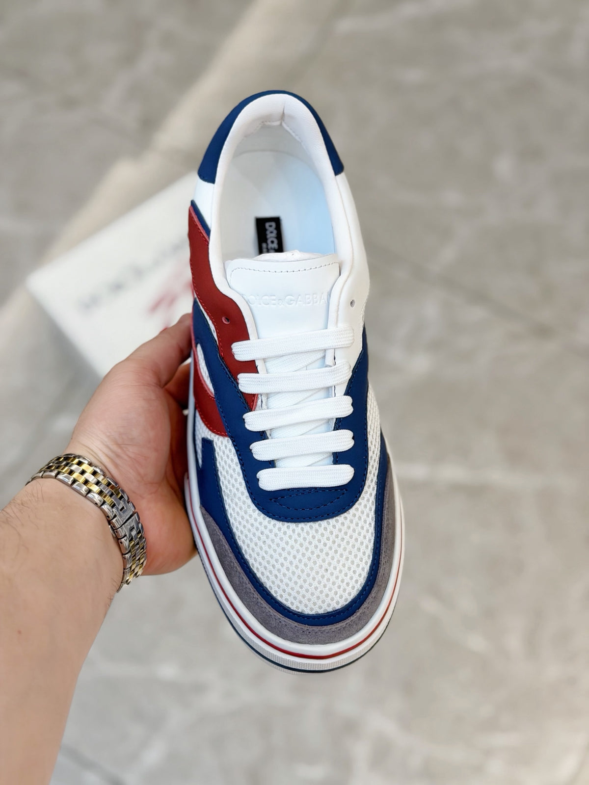 Dolce & Gabbana DG Men's Silk-Calfskin Spring Casual Sneakers