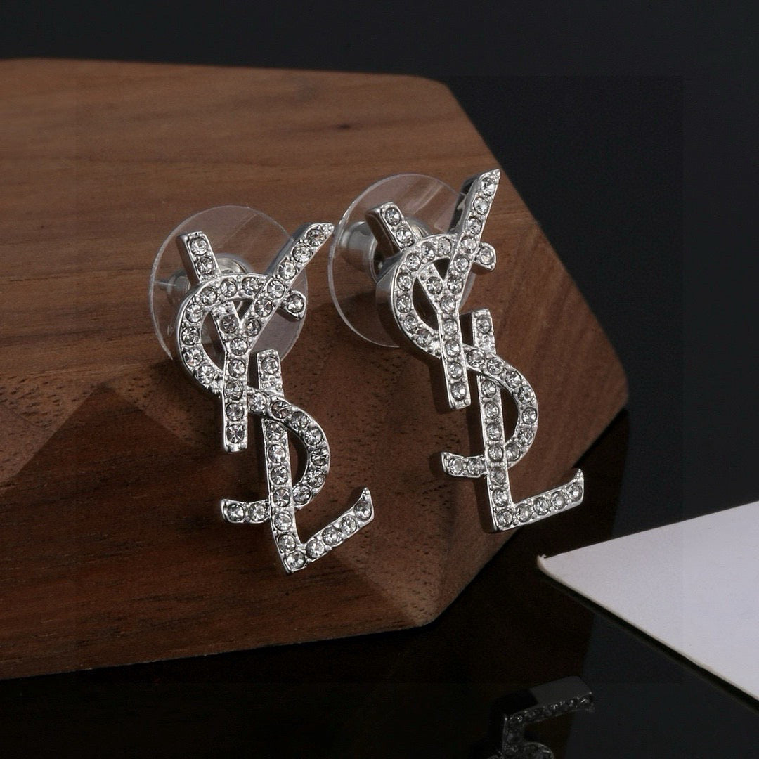luxury Stud Earrings for women - alternate angle view 3