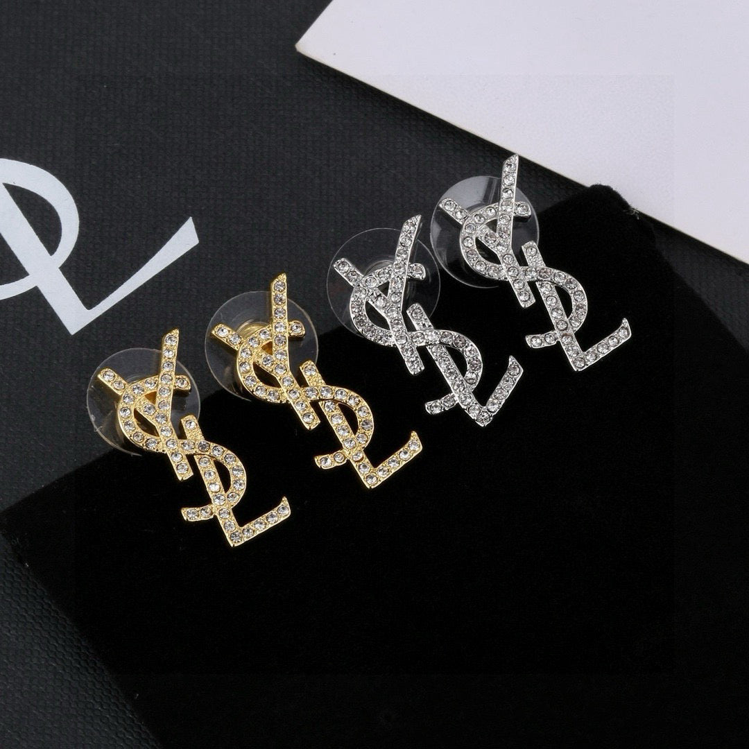 luxury Stud Earrings for women - alternate angle view 2