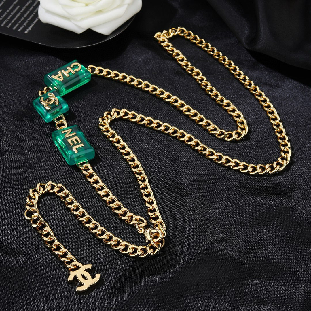 gold brass Waist Chain for women - alternate angle view 2
