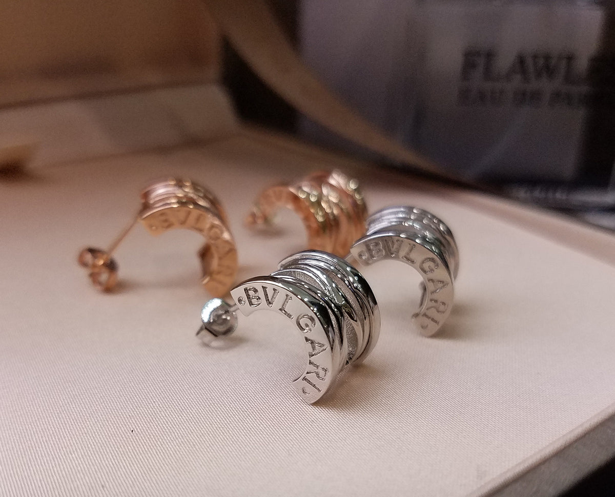 rose gold heart Stud Earrings for women - alternate angle view 7