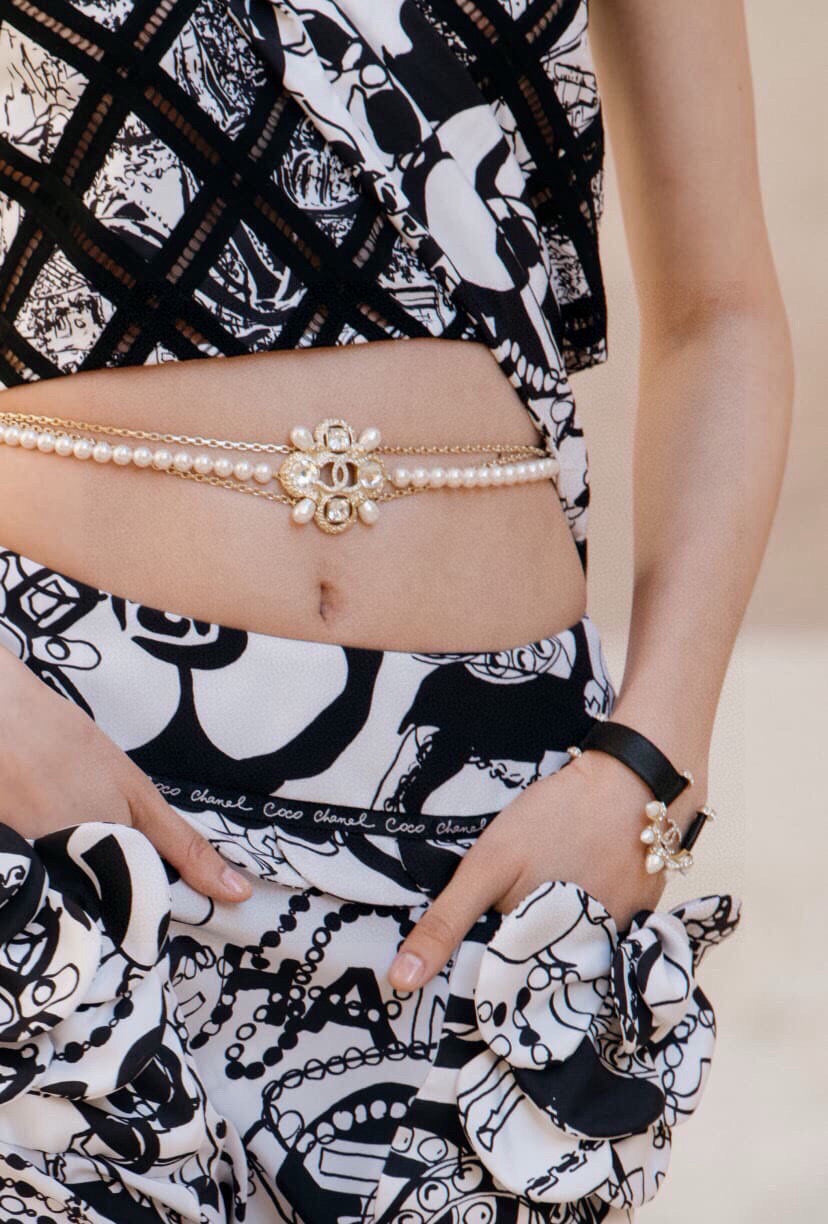 yellow brass Waist Chain for women - alternate angle view 9