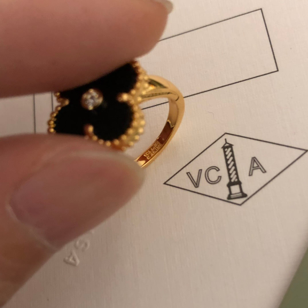 gold clover Ring for women - alternate angle view 7