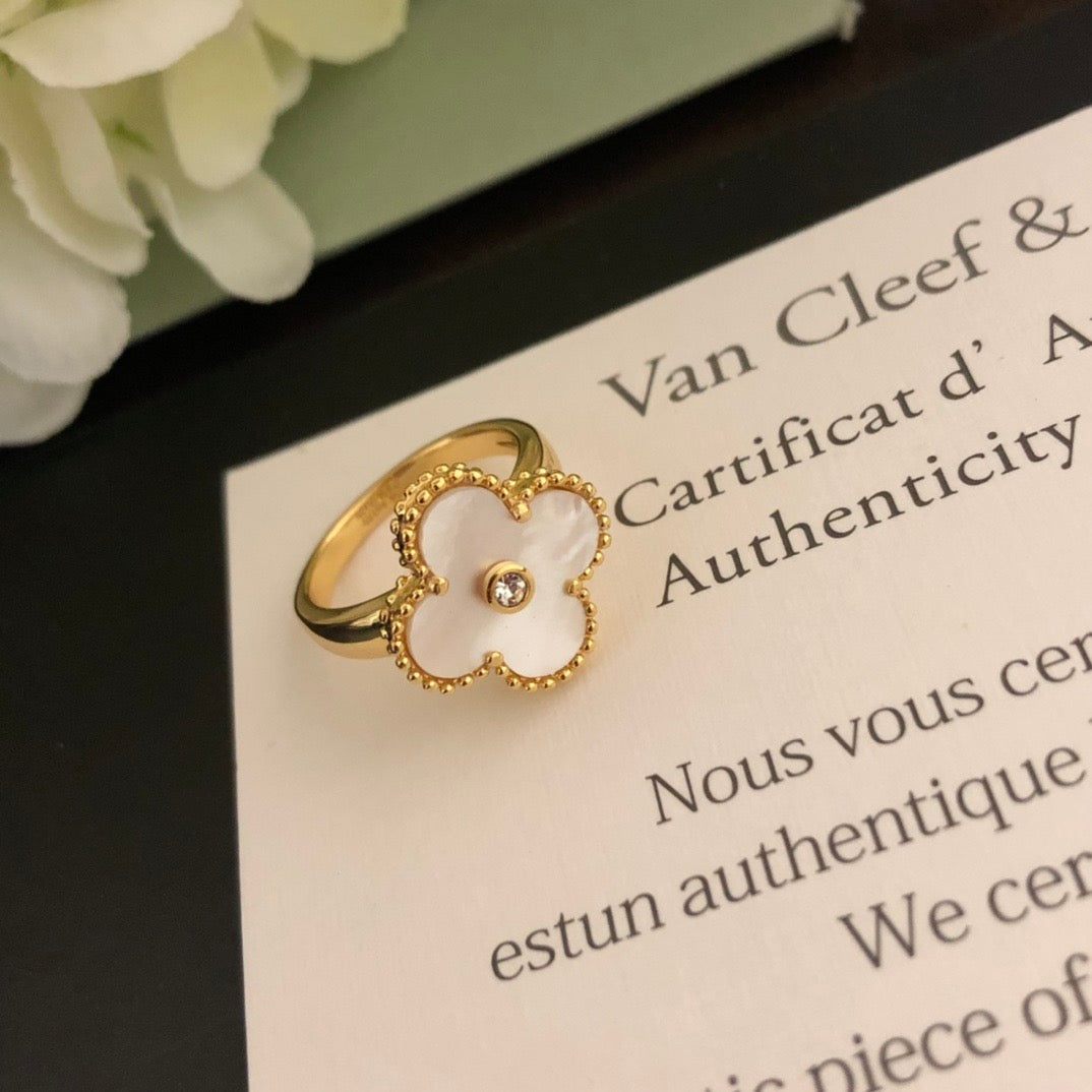 gold clover Ring for women - alternate angle view 4