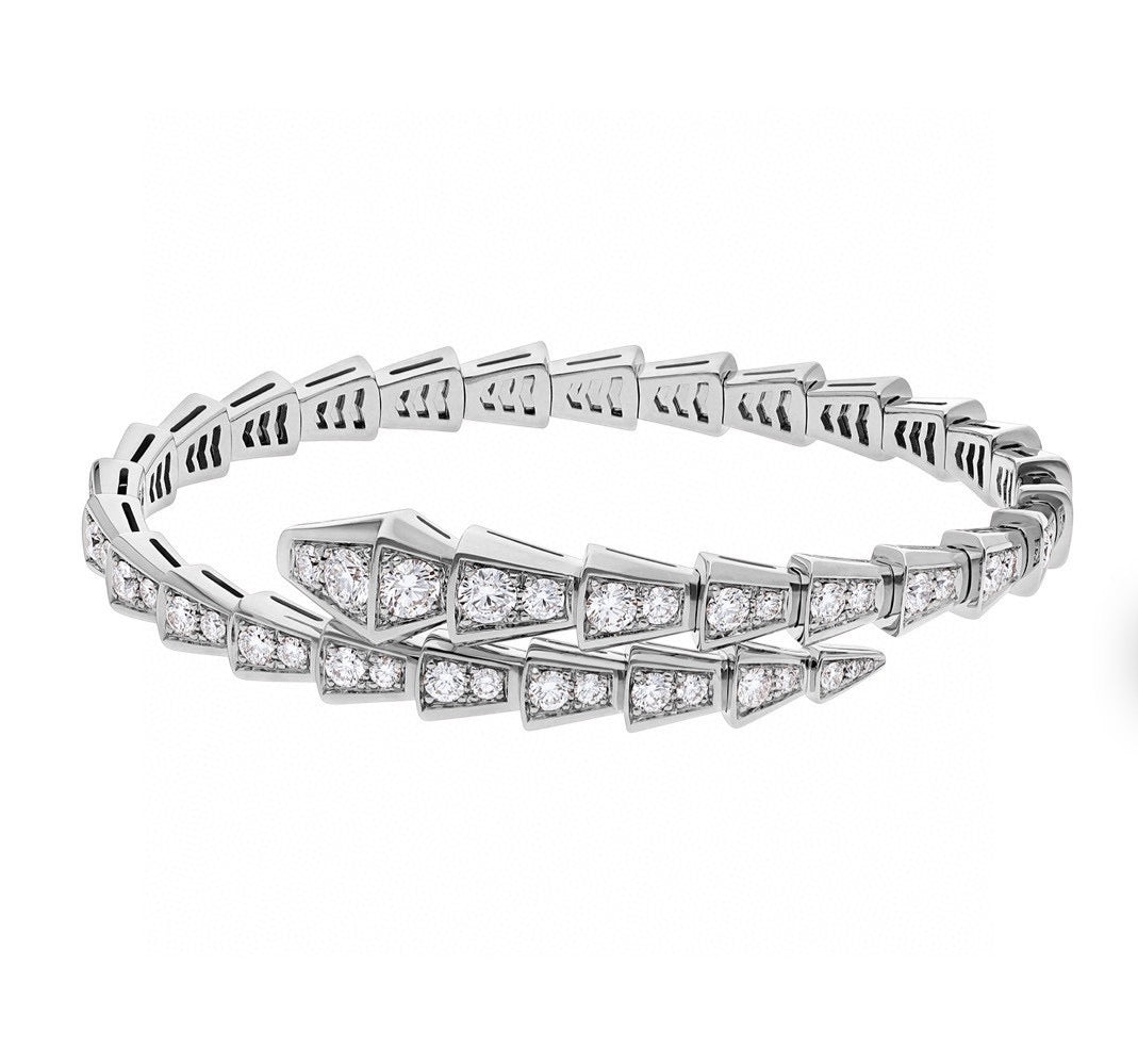 gold crystal hollow Bangle for women - alternate angle view 2
