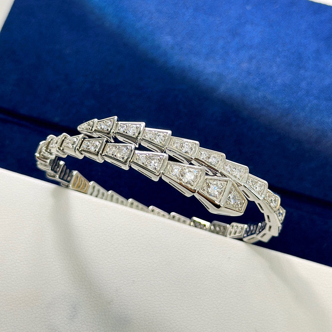 gold crystal hollow Bangle for women - product detail view