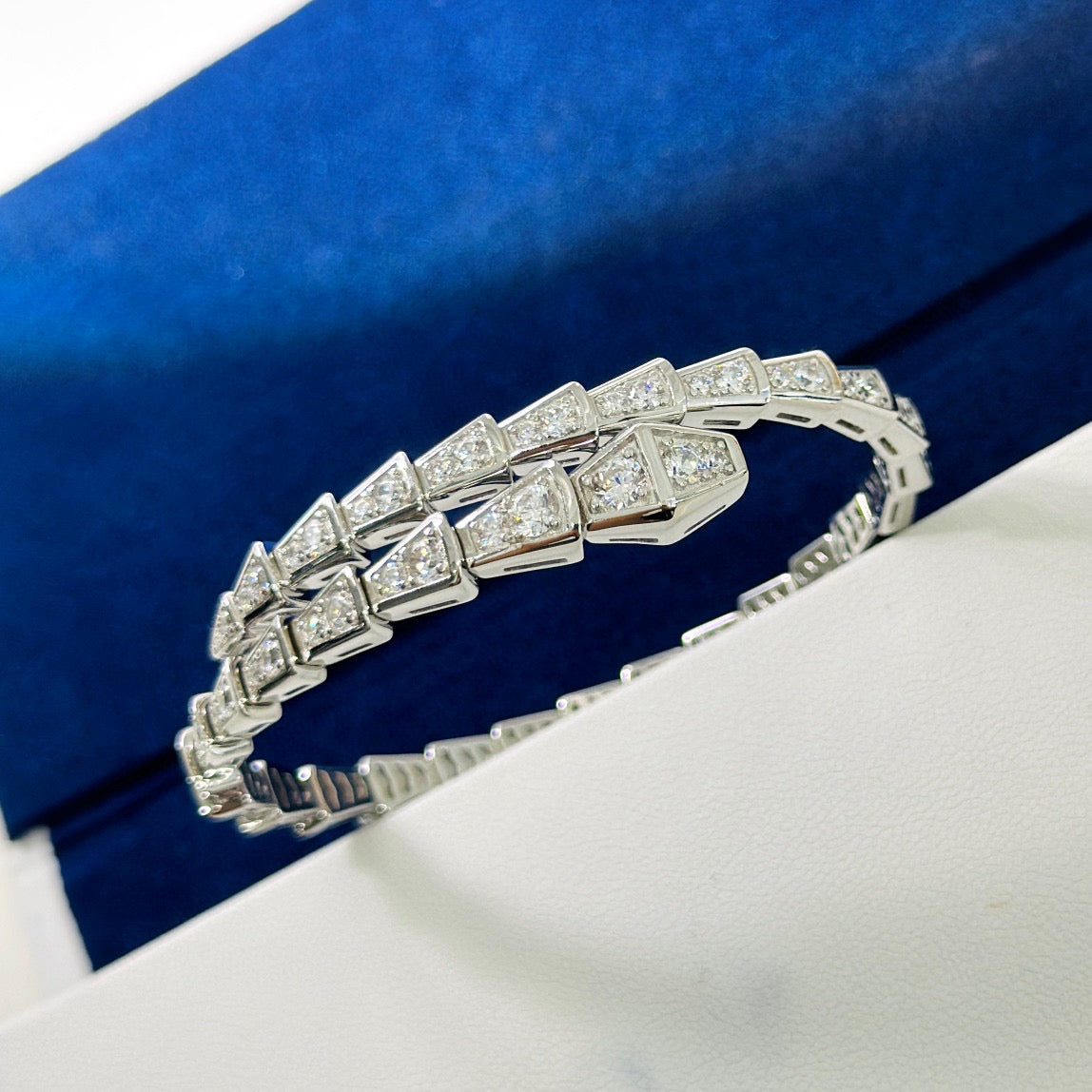gold crystal hollow Bangle for women - alternate angle view 8