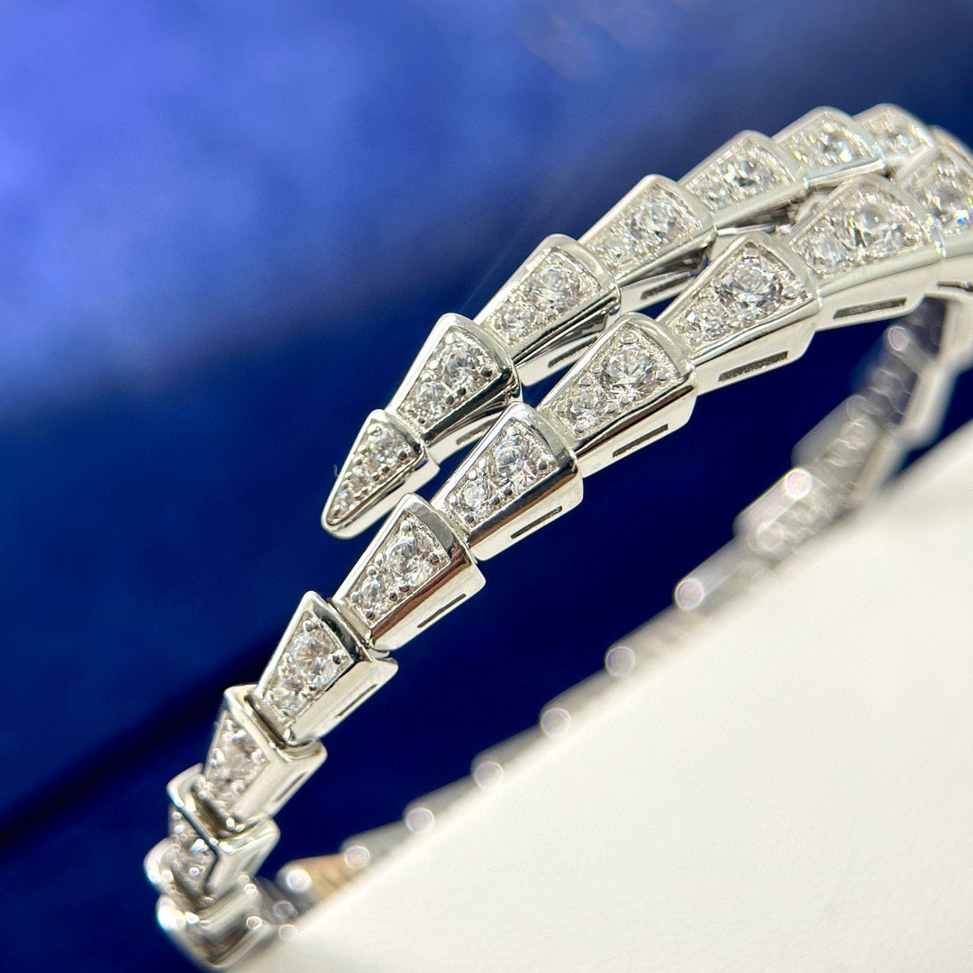 gold crystal hollow Bangle for women - alternate angle view 6