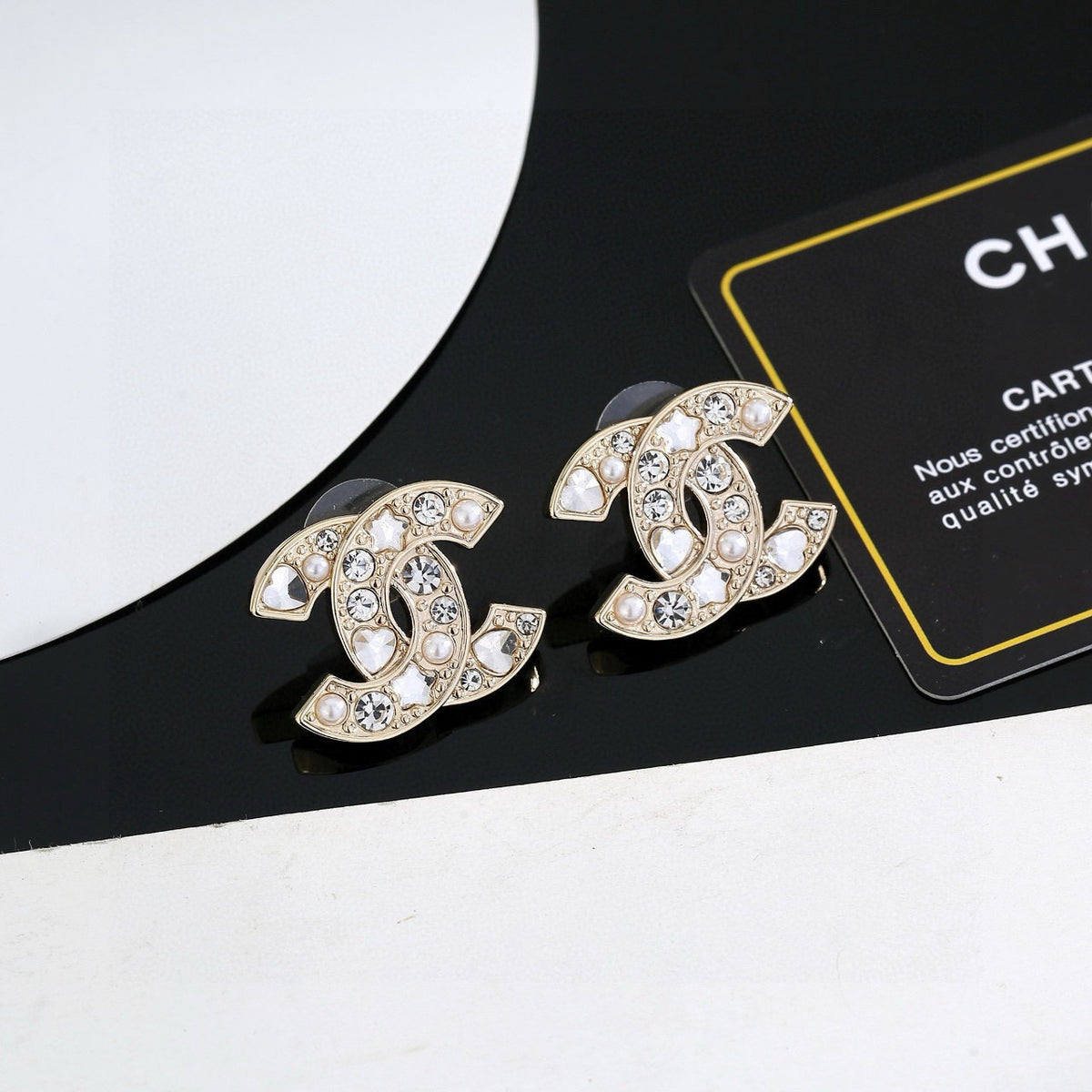 gold star Stud Earrings for women - product detail view