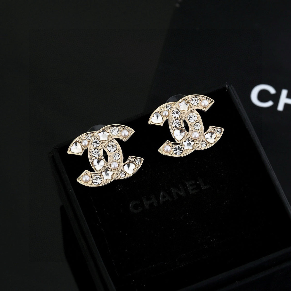 gold star Stud Earrings for women - alternate angle view 2