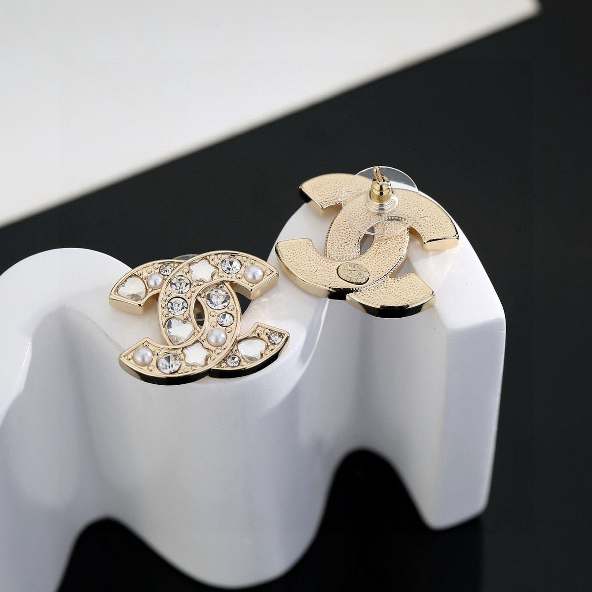 gold star Stud Earrings for women - alternate angle view 6