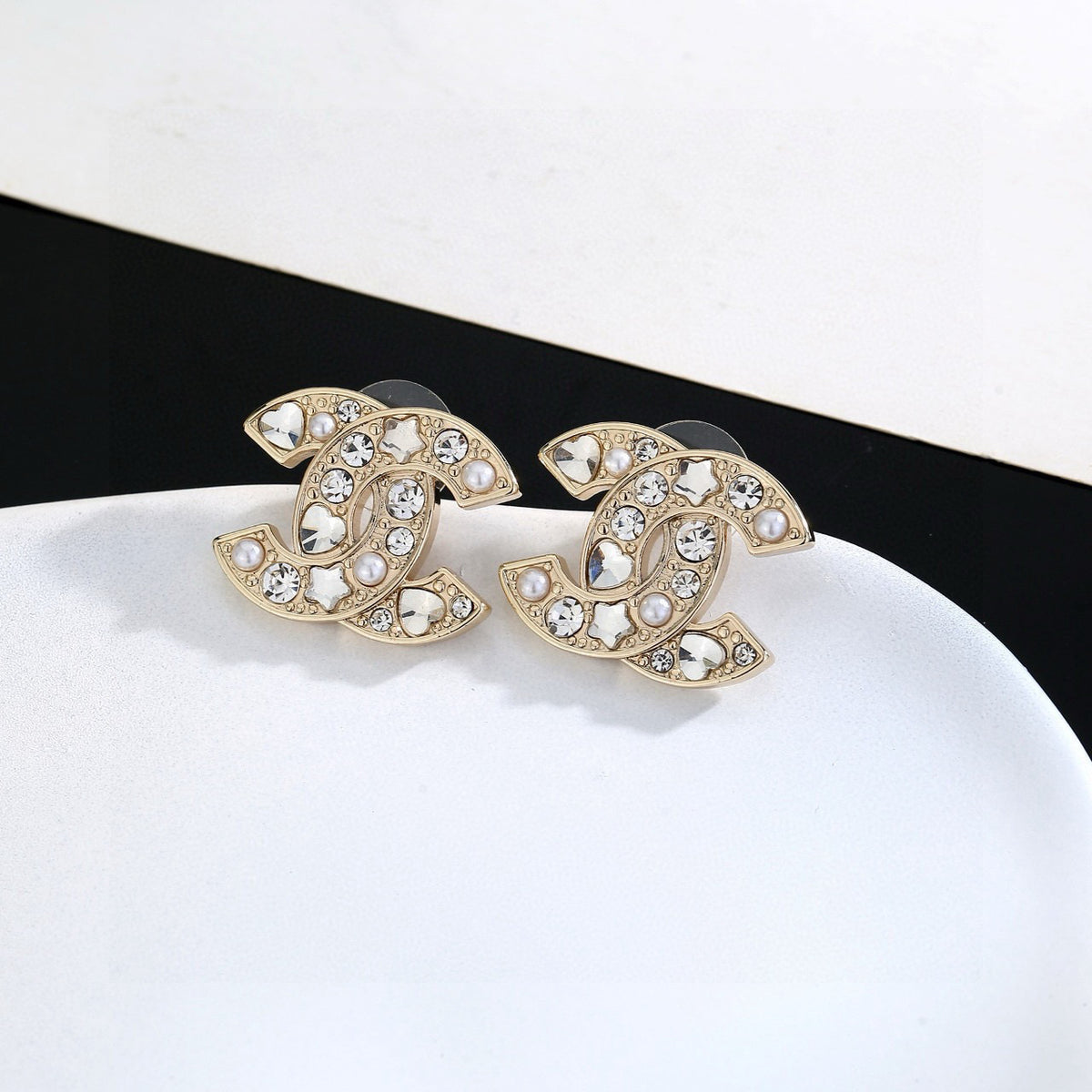 gold star Stud Earrings for women - alternate angle view 5