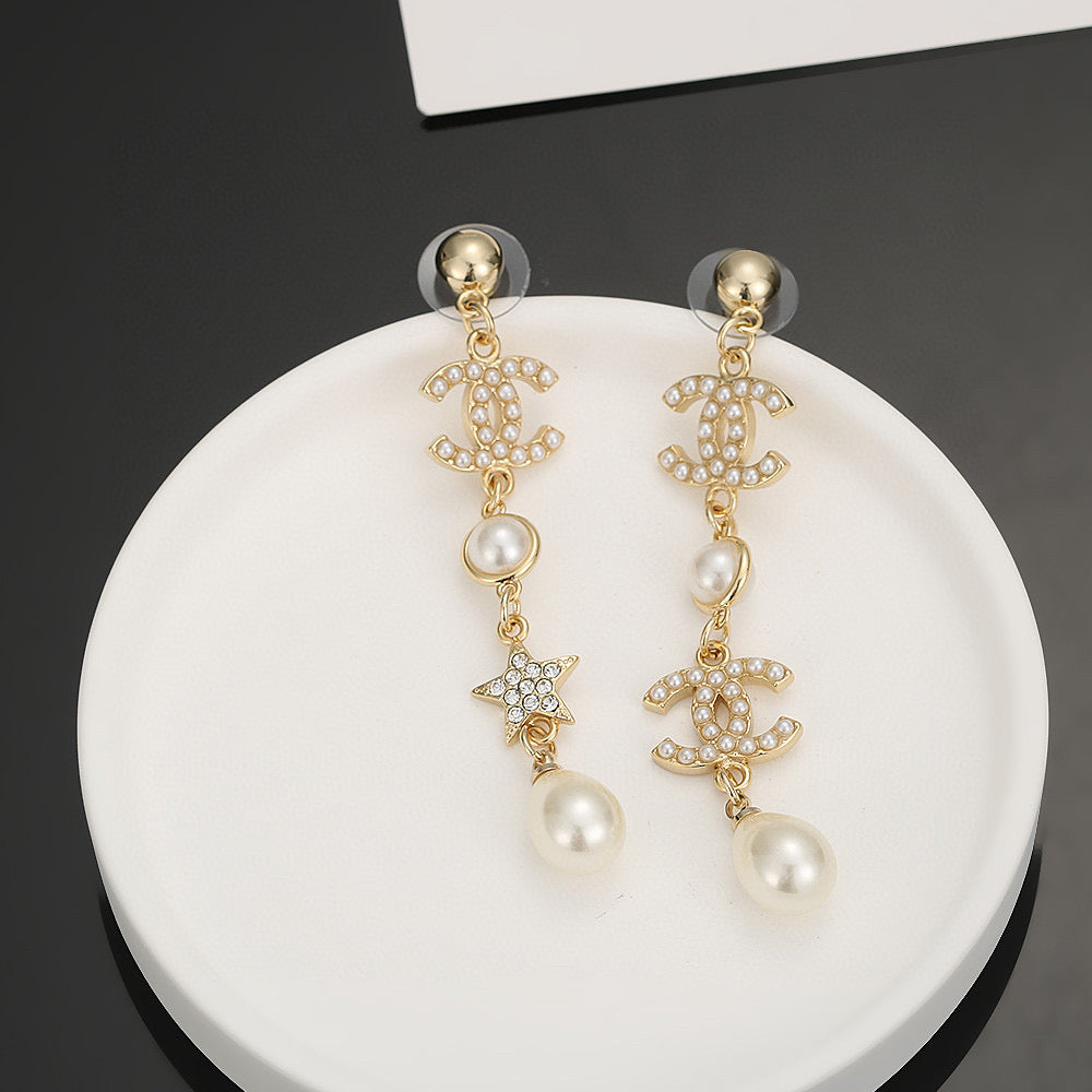 silver 925 sterling silver cute Drop Earrings for women - alternate angle view 6