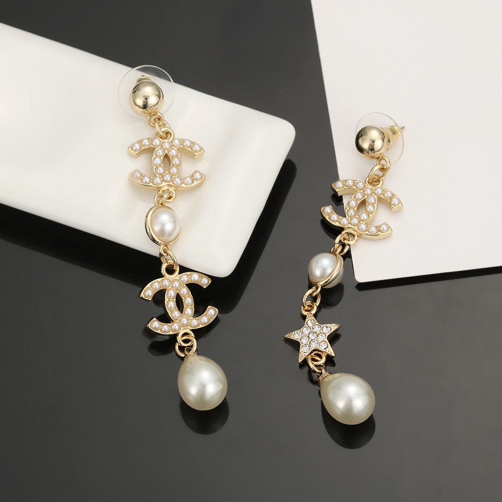 silver 925 sterling silver cute Drop Earrings for women - alternate angle view 3
