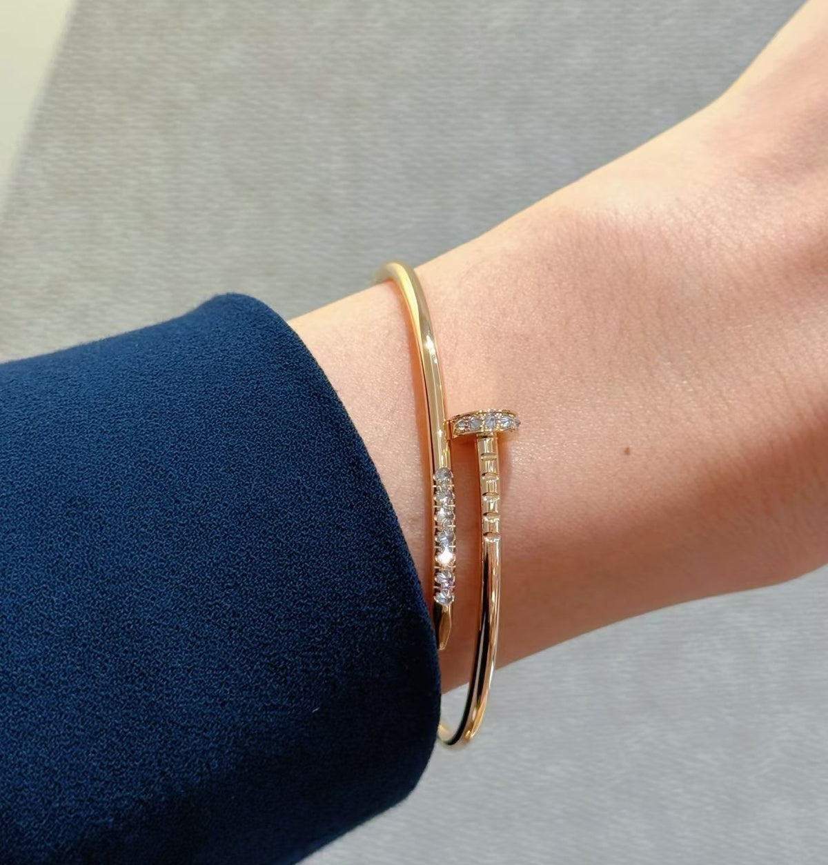 tricolor crystal Bangle for women - alternate angle view 3