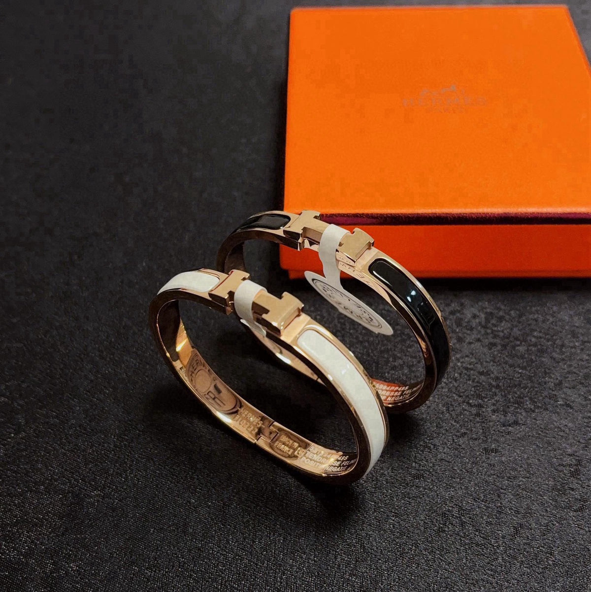 rose gold enamel rose Bangle for women - alternate angle view 9