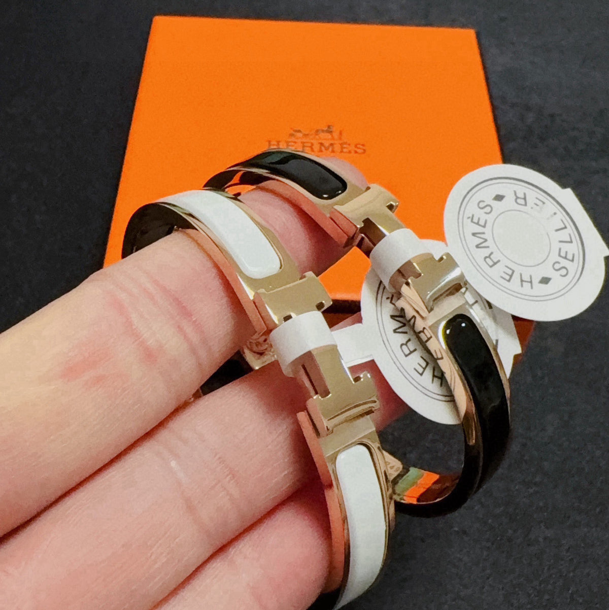 rose gold enamel rose Bangle for women - alternate angle view 6