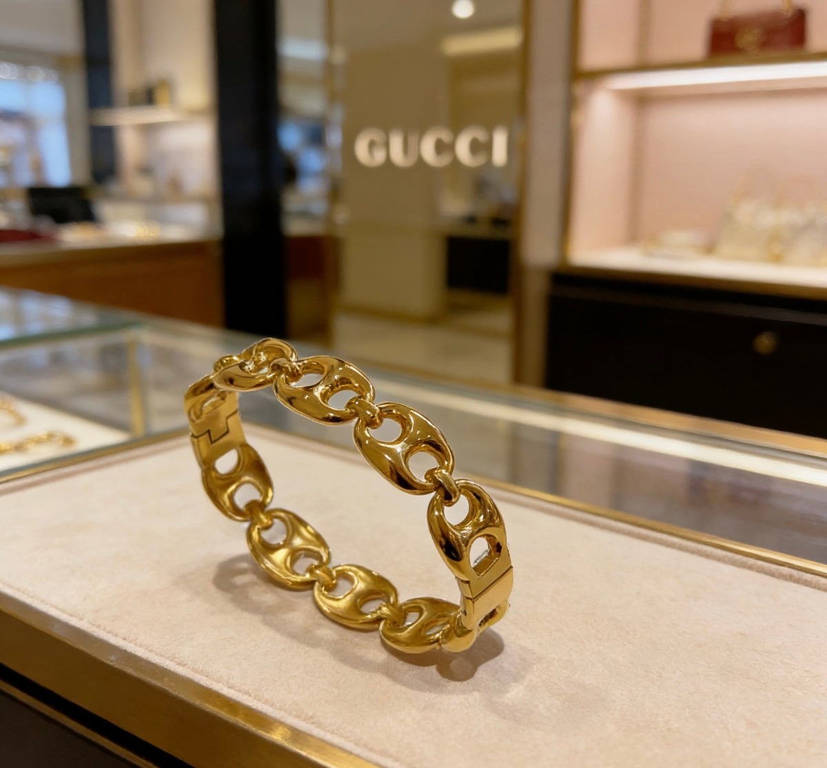 antique double g Bangle for women - alternate angle view 5