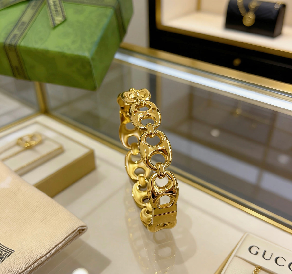 antique double g Bangle for women - alternate angle view 8