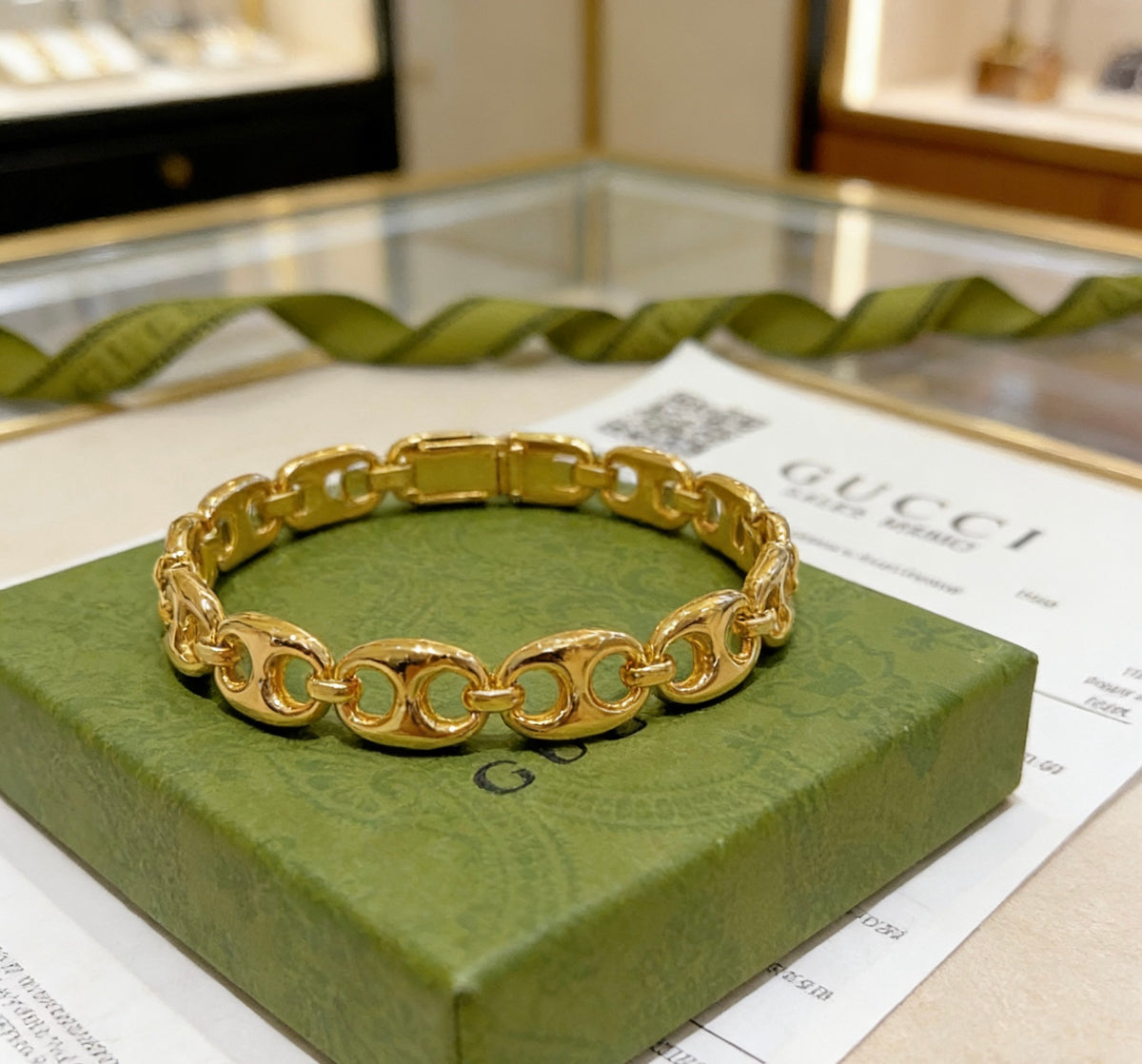 antique double g Bangle for women - alternate angle view 4