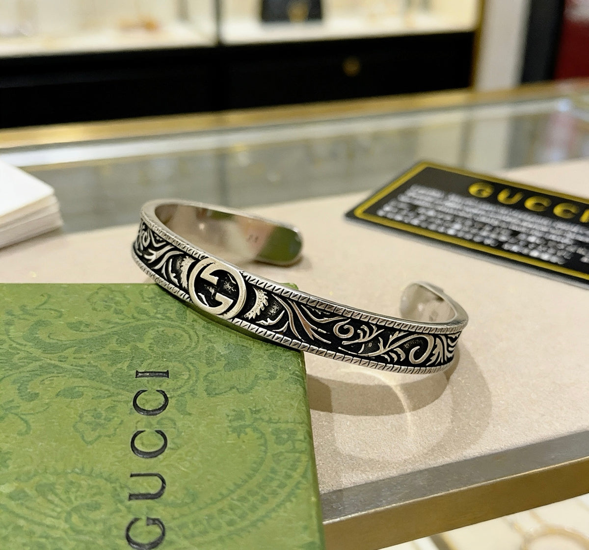 antique double g Bangle for women - product detail view