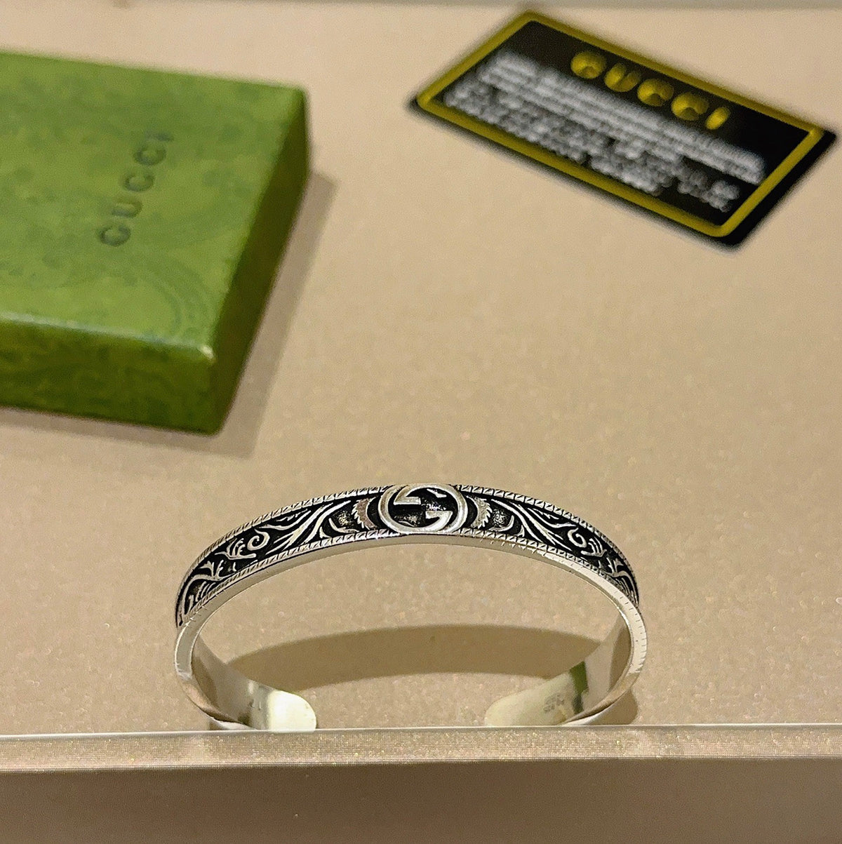 antique double g Bangle for women - alternate angle view 5