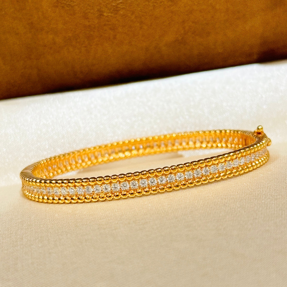 rose gold crystal rose Bangle for women - alternate angle view 8