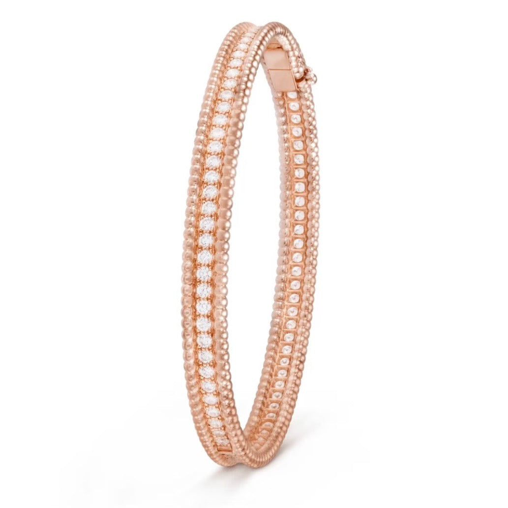 rose gold crystal rose Bangle for women - alternate angle view 2