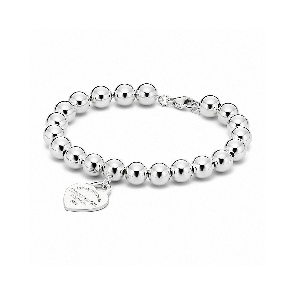 silver sterling silver heart Bracelet for women - alternate angle view 2