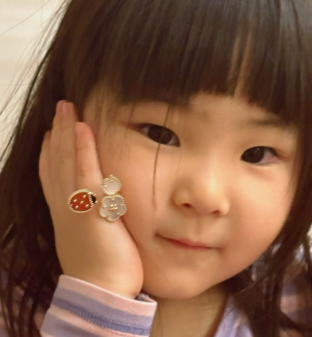 red leather cute Ring for women - alternate angle view 8