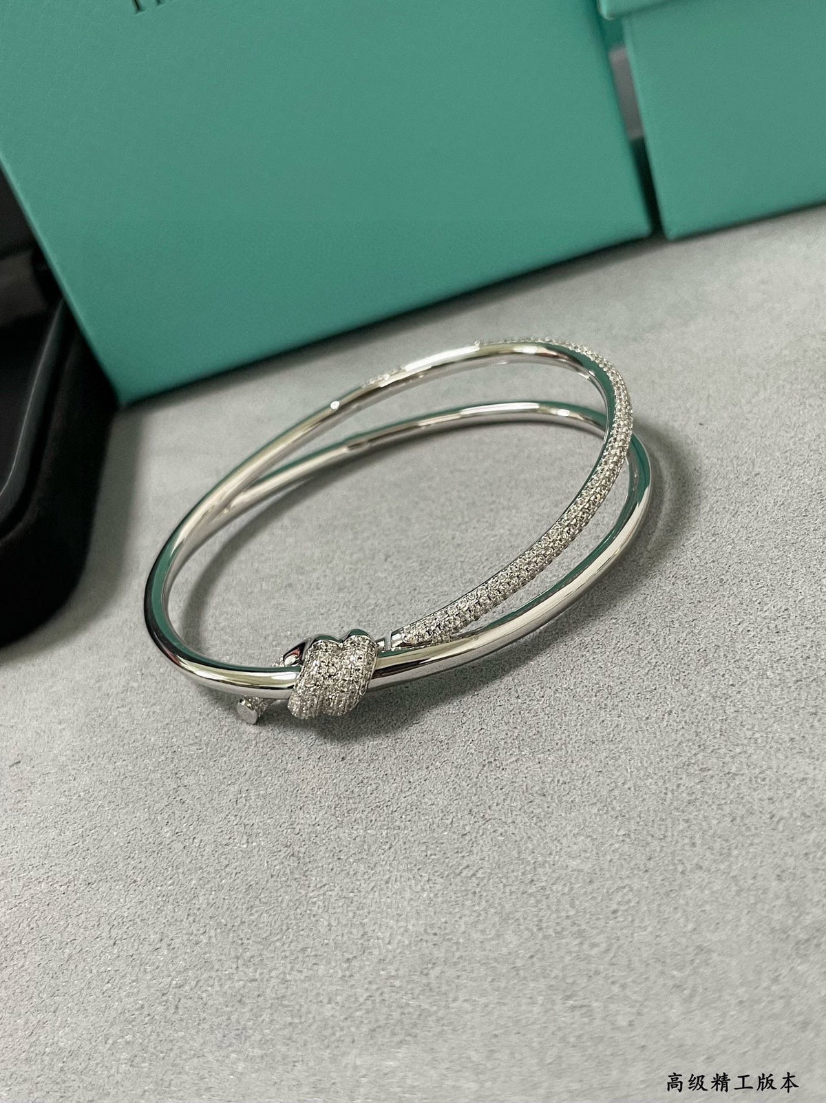 rose gold crystal rose Bangle for women - alternate angle view 5