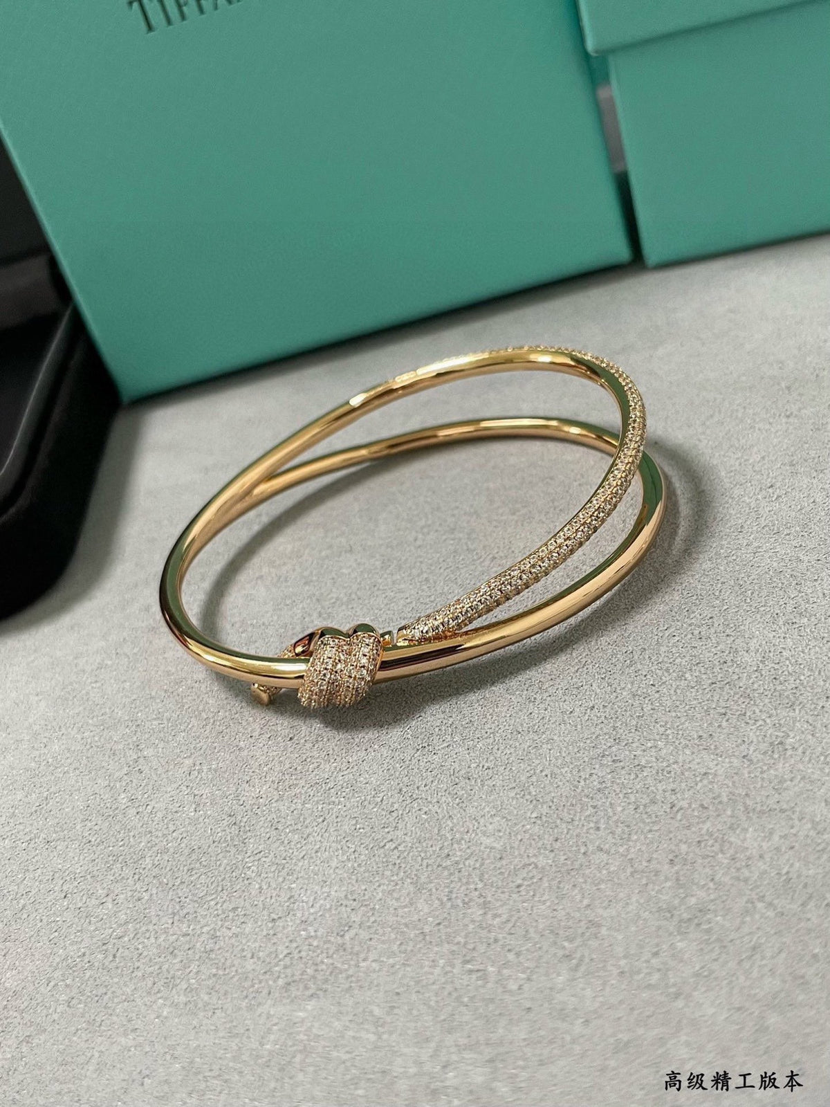 rose gold crystal rose Bangle for women - alternate angle view 6