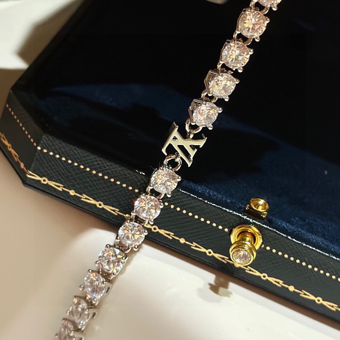 gold crystal cross Bracelet for men - alternate angle view 6