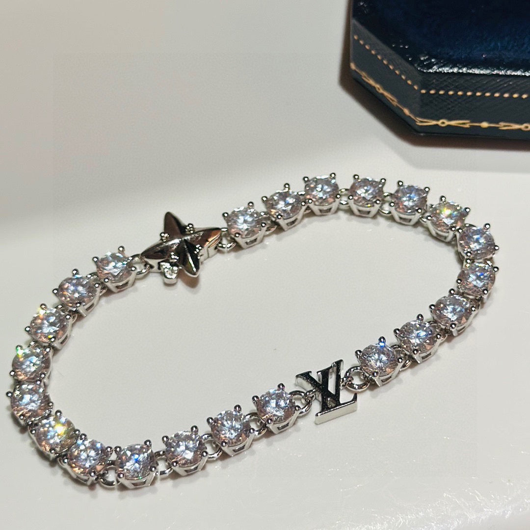 gold crystal cross Bracelet for men - alternate angle view 8